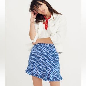 Madewell Ruffle Edge Mini Skirt in Daisy Print Sz 2 us